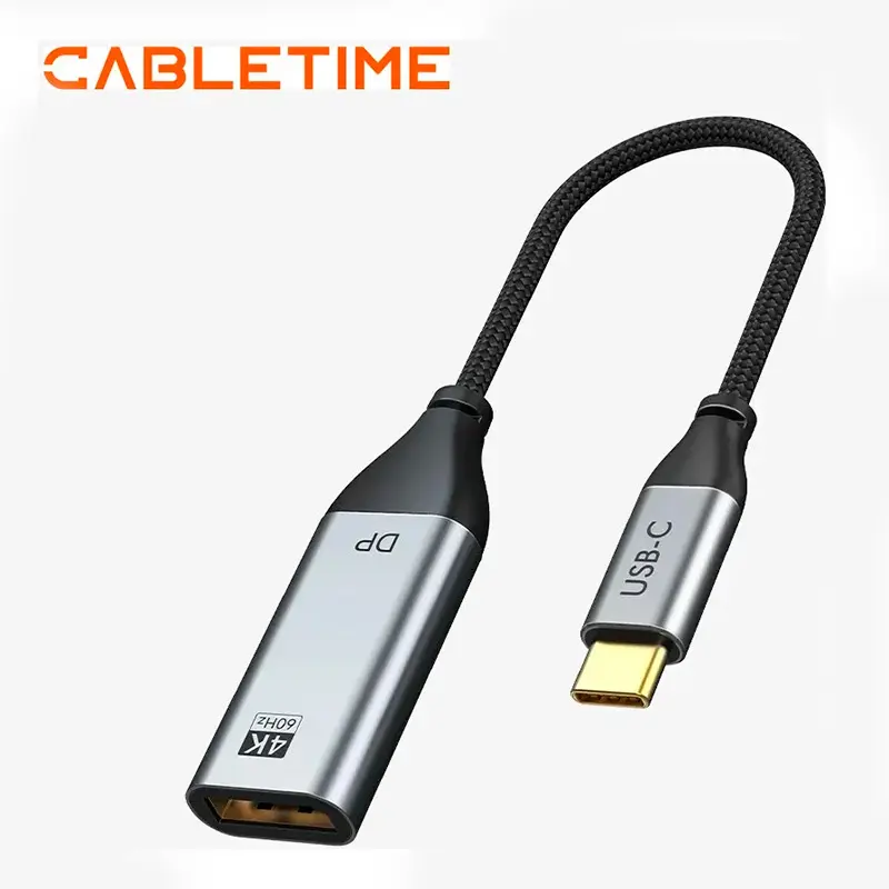 Adaptador USB-C a DisplayPort Cabletime CP13A 4K60, vista 3