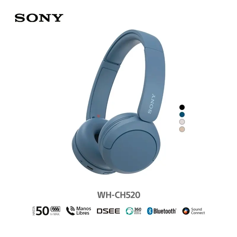 Sony WH-CH520 Bluetooth Azul, vista 3