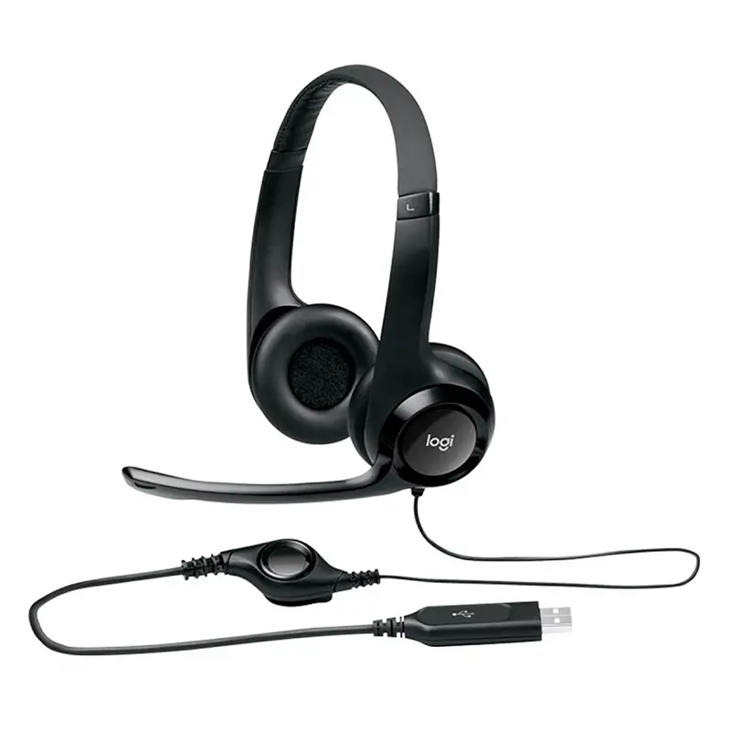 Auricular Logitech H390 Black USB-C, vista 2