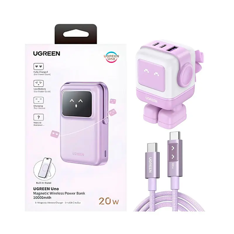 Cargador UGREEN Robot 65W GaN 35314 Púrpura, vista 2