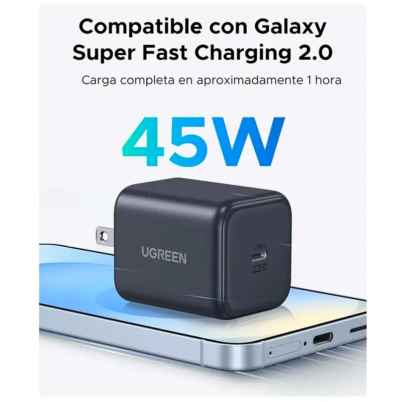 Cargador UGREEN 45W USB-C GaN 65050B, vista 3