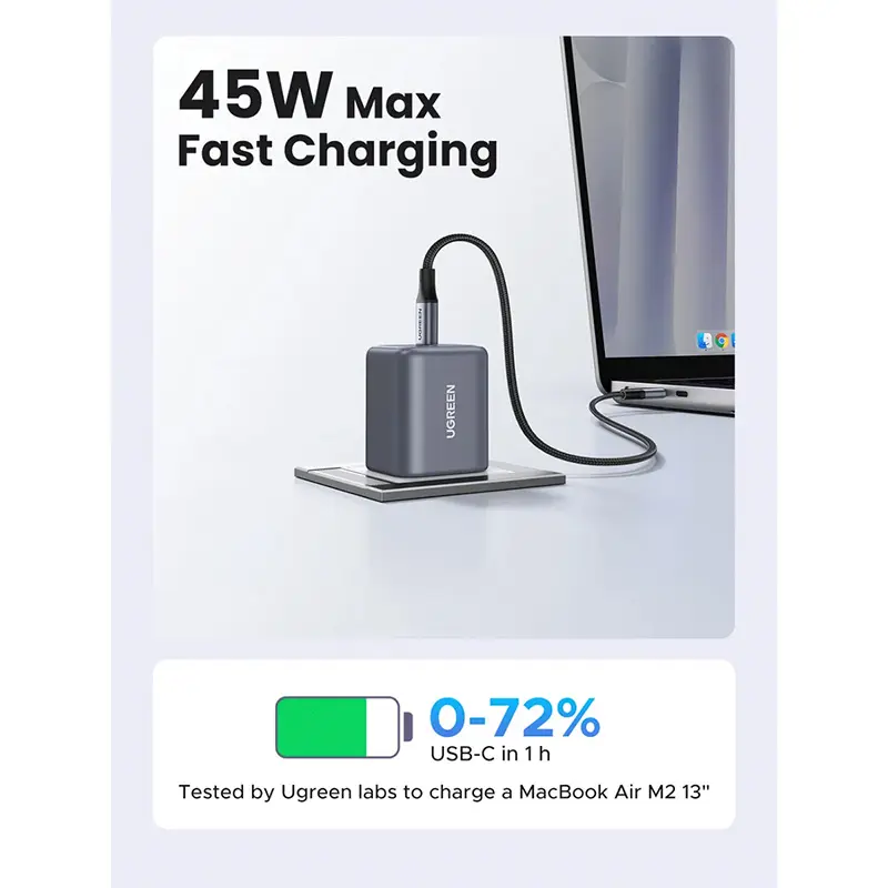 Cargador UGREEN 45W USB-C GaN 65050B, vista 4