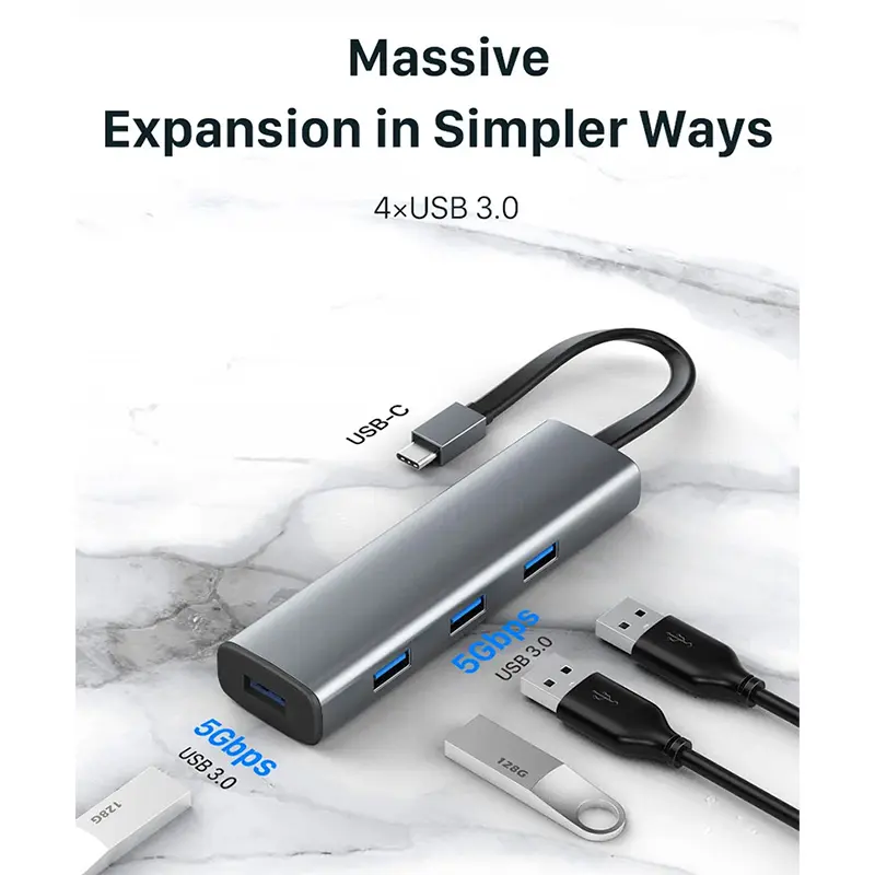 Hub Cabletime CB21G 4 puertos USB 3.0 USB-C, vista 2