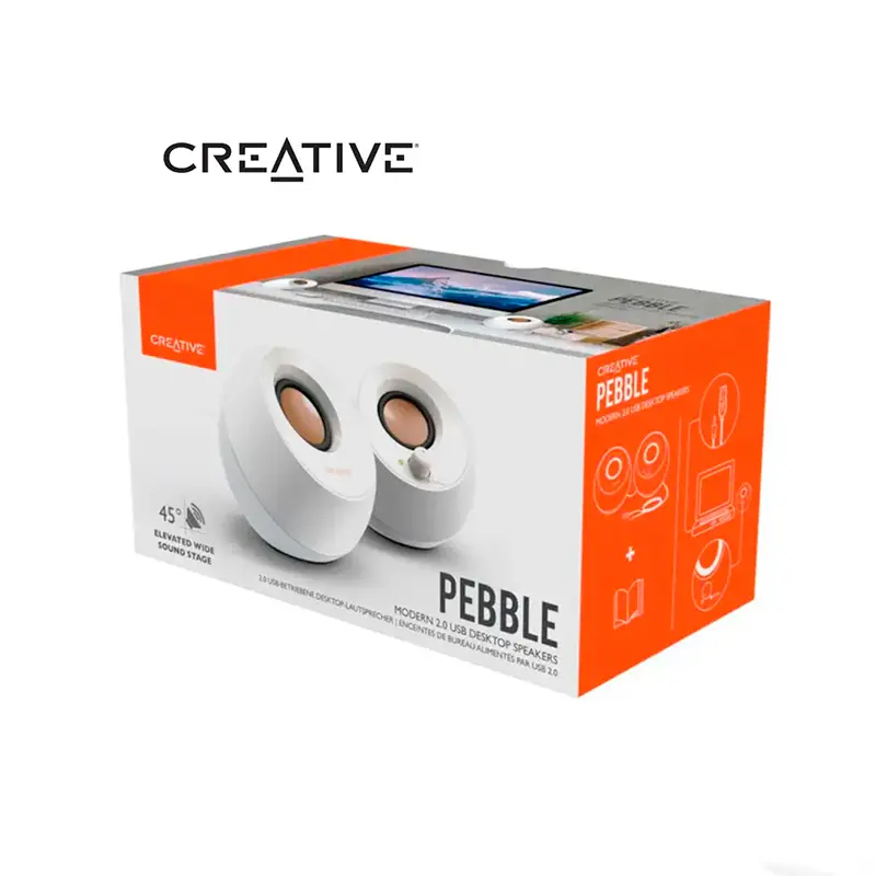 Parlante 2.0 Creative Pebble White