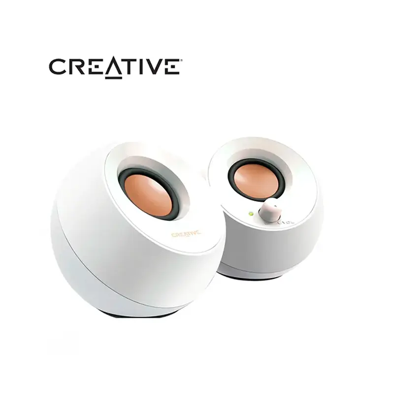 Parlante 2.0 Creative Pebble White, vista 3