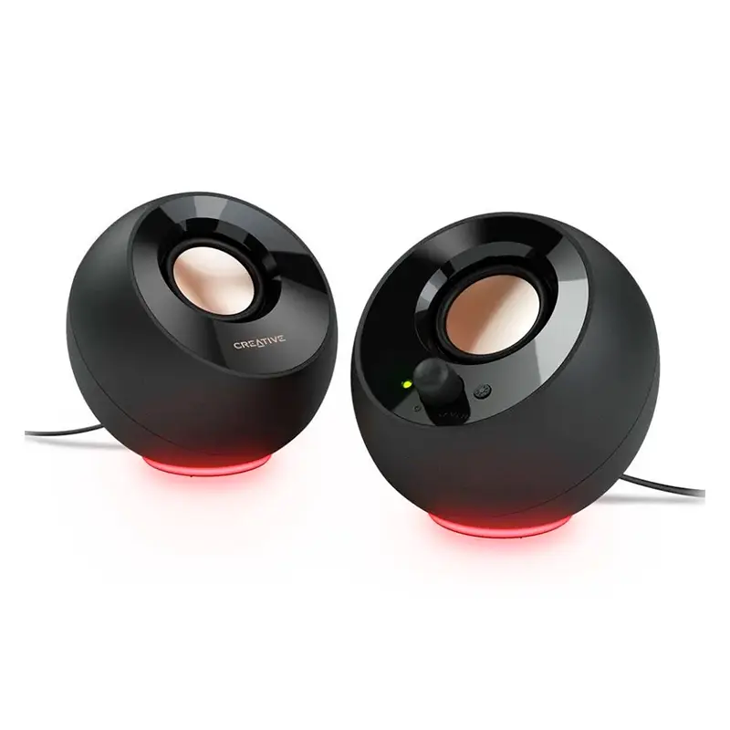 Parlante 2.0 Creative Pebble SE RGB Black, vista 3