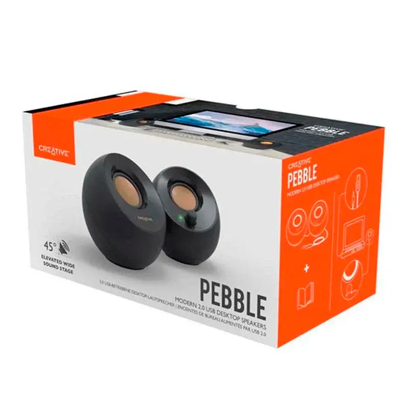 Parlante 2.0 Creative Pebble V2 Black