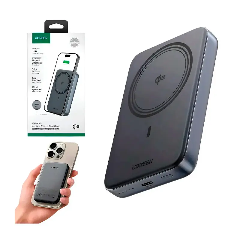 UGREEN Power Bank inalámbrico 10,000 mAh 20W Qi, vista 3