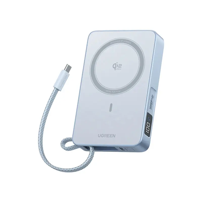 UGREEN MagFlow Power Bank 10,000 mAh Qi2 25W, vista 2