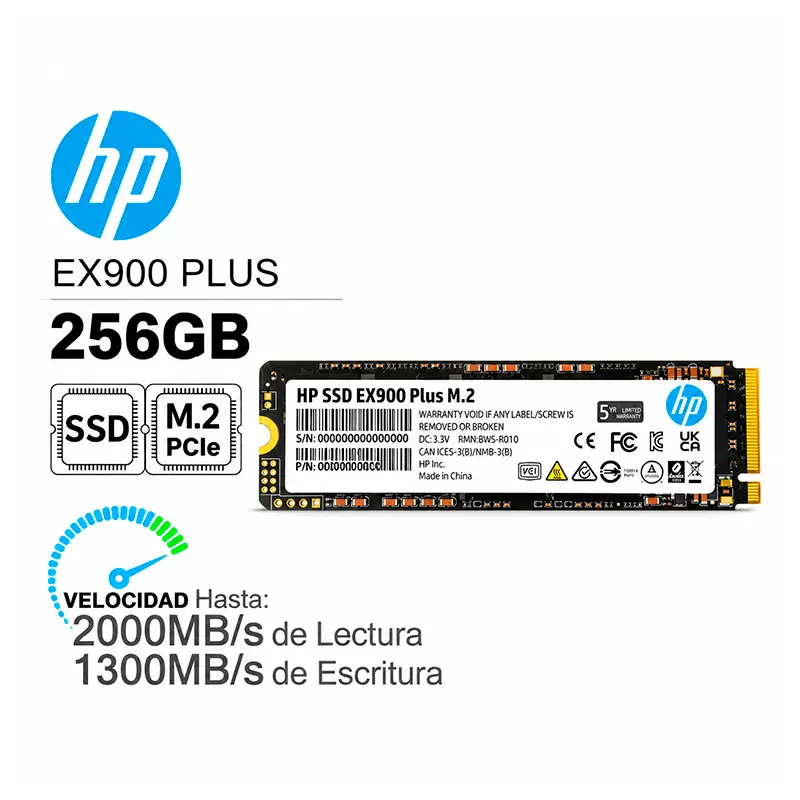 SSD M.2 PCIe 256GB HP EX900 Plus Gen3, vista 2