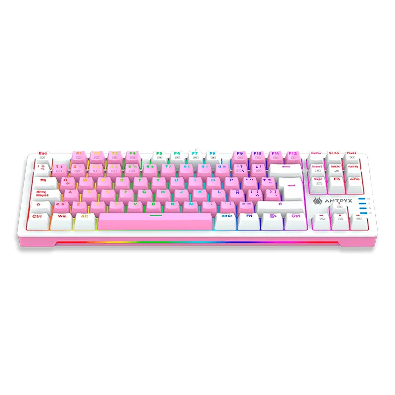Teclado Gaming Antryx MK-840 TKL SW-Blue RGB mecánico Pink, vista 2