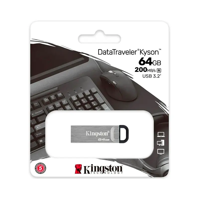 Memoria USB 64GB Kingston Kyson Metal Silver, vista 2